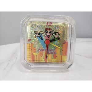 Vintage 2000 Powerpuff Girls Clear‎ Acrylic Alarm Clock Artwork Original WORKS